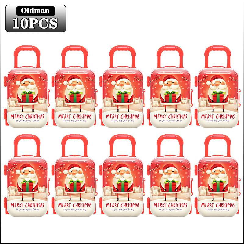 1-20PCS Christmas Mini Trolley Candy Box Cartoon Coin Purse Creative Kids Holiday Gift Box Party Favor Christmas Decoration