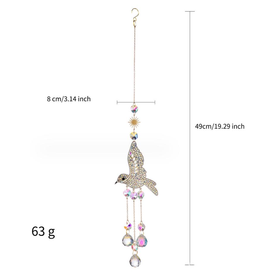Crystal Windchime Love Heart Pendant Hanging Wind Chimes Sun Catchers Window Rainbow Chaser Outdoor Garden Home Decor Gifts