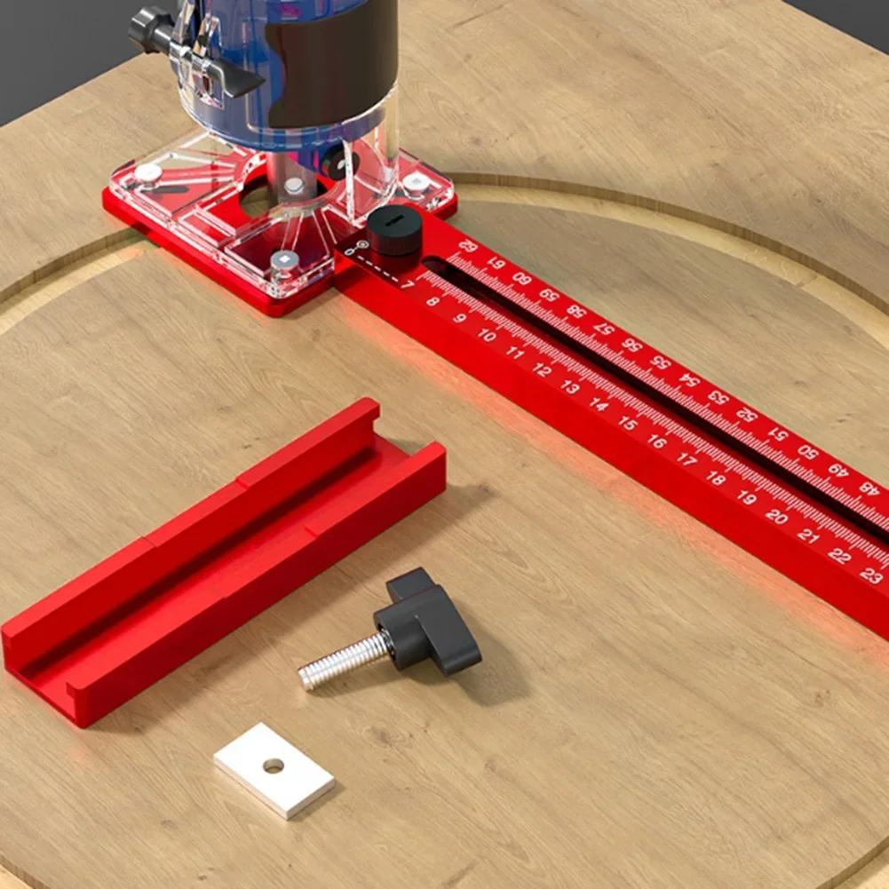 Kreisschneidewerkzeug Fräsnut Halterung Rot wie abgebildet Aluminiumlegierung Holzbearbeitungswerkzeug Kunststoffplattenkompatibel