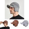 Knitted Winter Hat For Men With Ear Flaps Breathable Warmth For Outdoor Activities