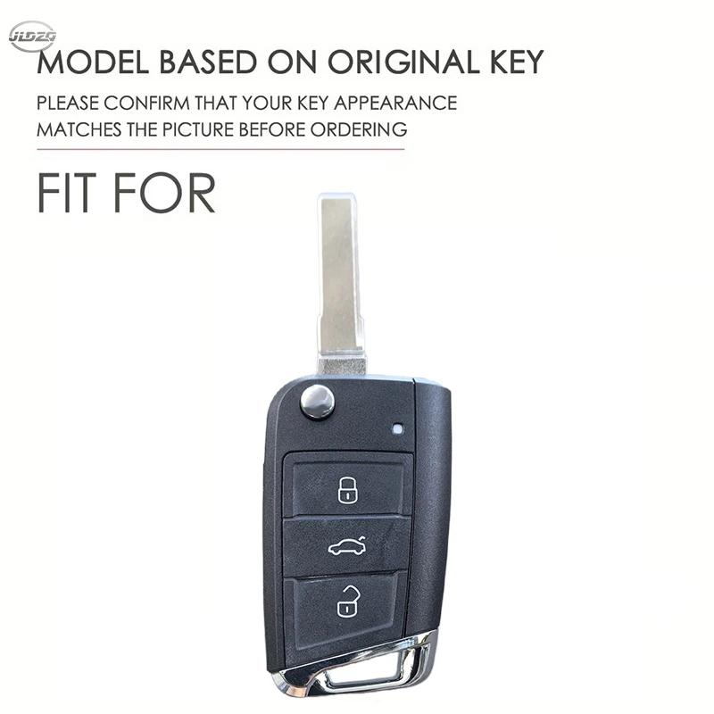Silicone cover for Volkswagen VW Polo Golf 7 Passat Tiguan MK2 Beetle Ateca Caddy T5 Flip Folding Car Key Case Cover Accessories