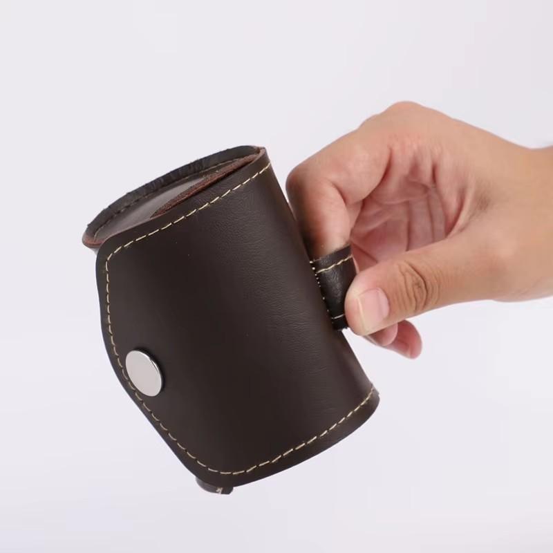 Kieliszek do wódki, 304 PU Etui Stal Nierdzewna Kubek na Wino Przenośny na Pas Spersonalizowany Kieliszek do Likierów i Alkoholi 4 szt. Zestaw Kieliszków do Shotów 70ml