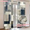 2PCS Digital Printed Curtains, Plaid Charm Grey Blue Pattern, Beautiful Window Drapes for Living Room Bedroom Home Decor