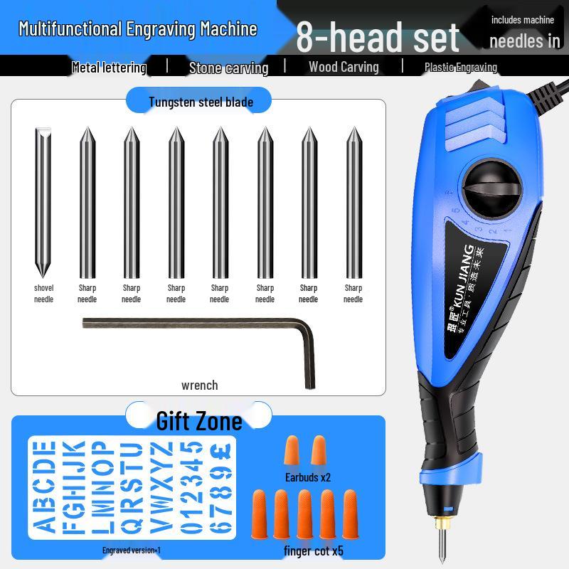 Compact Electric Engraving Pen for Metal, Stone, and Concrete