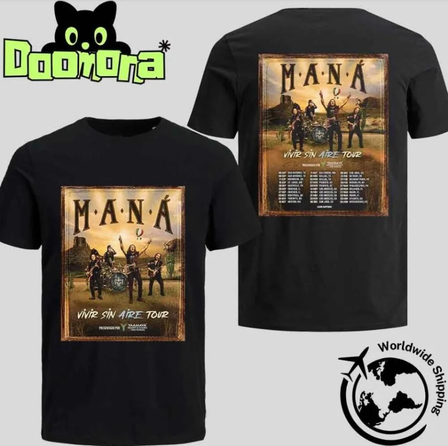 Maná Vivir Sin Aire Tour 2025 T-Shirt – Double-Sided Classic Heavyweight Tee