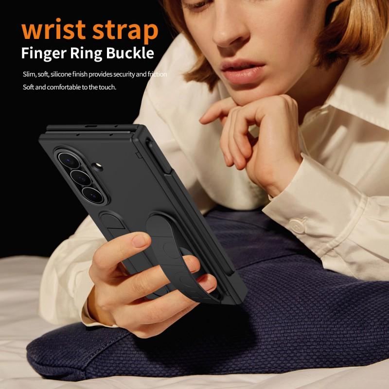 TriFold Phone Case With Wrist Strap Card Slot Stylus Holder Shockproof PC Cover Z Fold Series