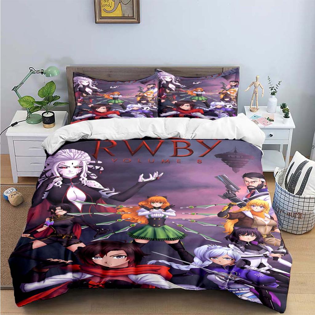3D Fashion Cartoon R-RWBY Print Bedding Sets Bed Supplies Set Duvet Cover Bed Comforter Set Bedding Set  Luxury Gift