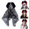 Rose Witch Costume Hair Hoop Gothic Dark Flower Skull Hair Styling for Live Show Headband Gothic Carnivals