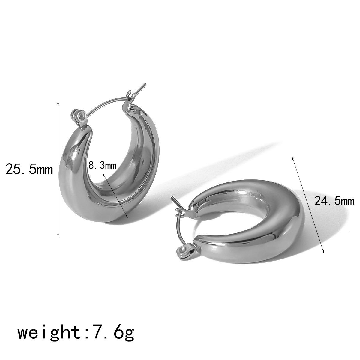 

18K gold wind C-shaped geometric stainless steel earrings women s niche high-end sense does not fade titanium steel earrings