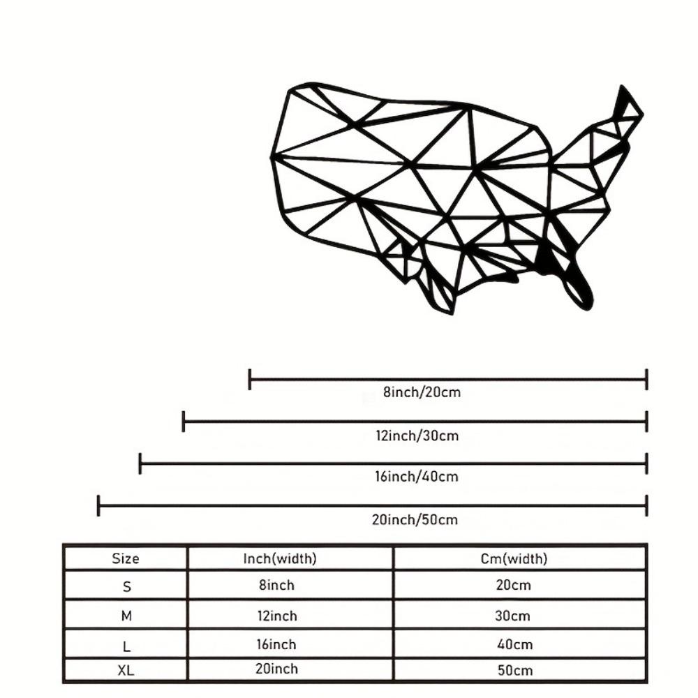 1 Stück Retro USA-Karte Metall Wandkunst Schwarze Geometrische Umrisse, Langlebiges Innen-Außen-Schild für Zuhause Büro Wohnzimmer, Patriotisches Einweihungsgeschenk