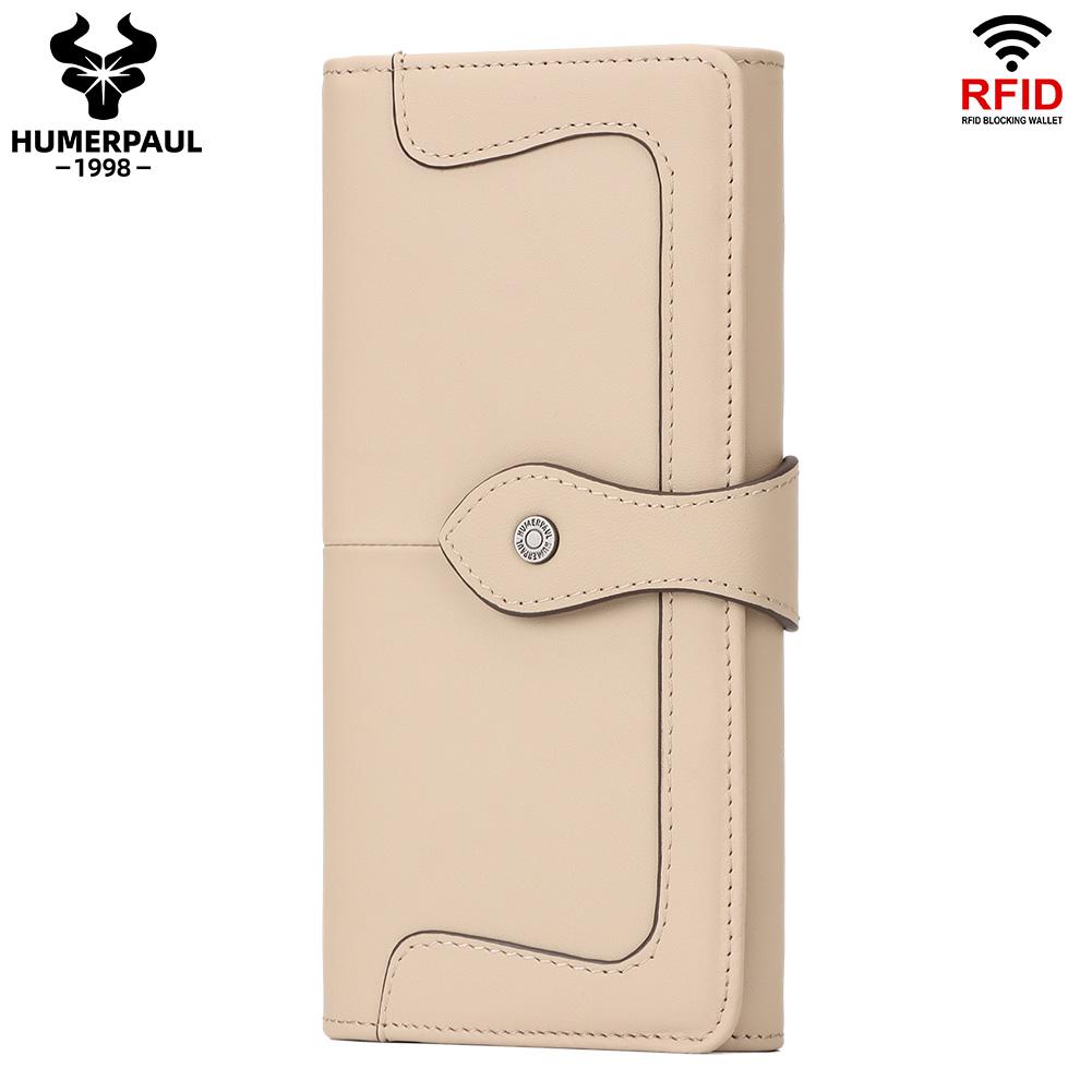 Humerpaul Women Wallet Long Leather Wallet Large-capacity Multi-card Clutch Wallet with Photo Window Coin Purse