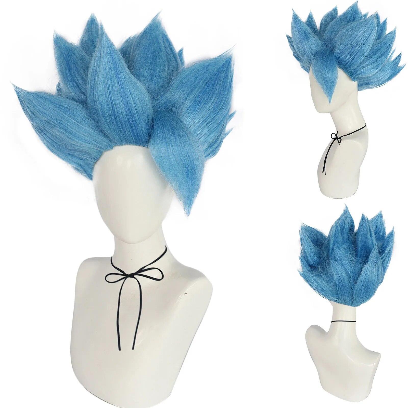 

Взрослый аниме синтетический Dragon Ball Z Saiyan Son Goku Gogeta Vegetto косплей парик для Хэллоуина и Рождества Косплей синий