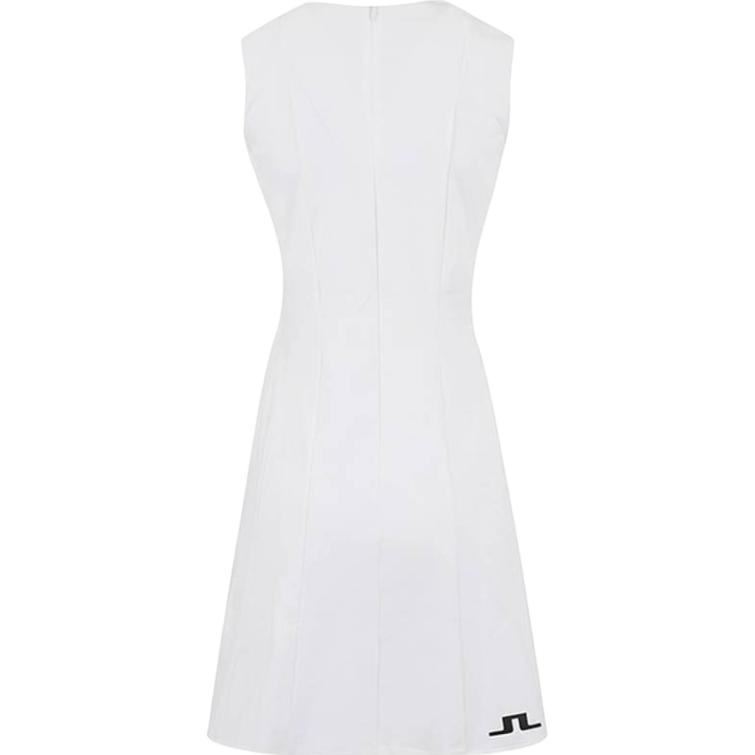 J.Lindeberg Round Neck Zipper Solid Color Short Sleeveless Dress Women dresses White GWSD07955-0000