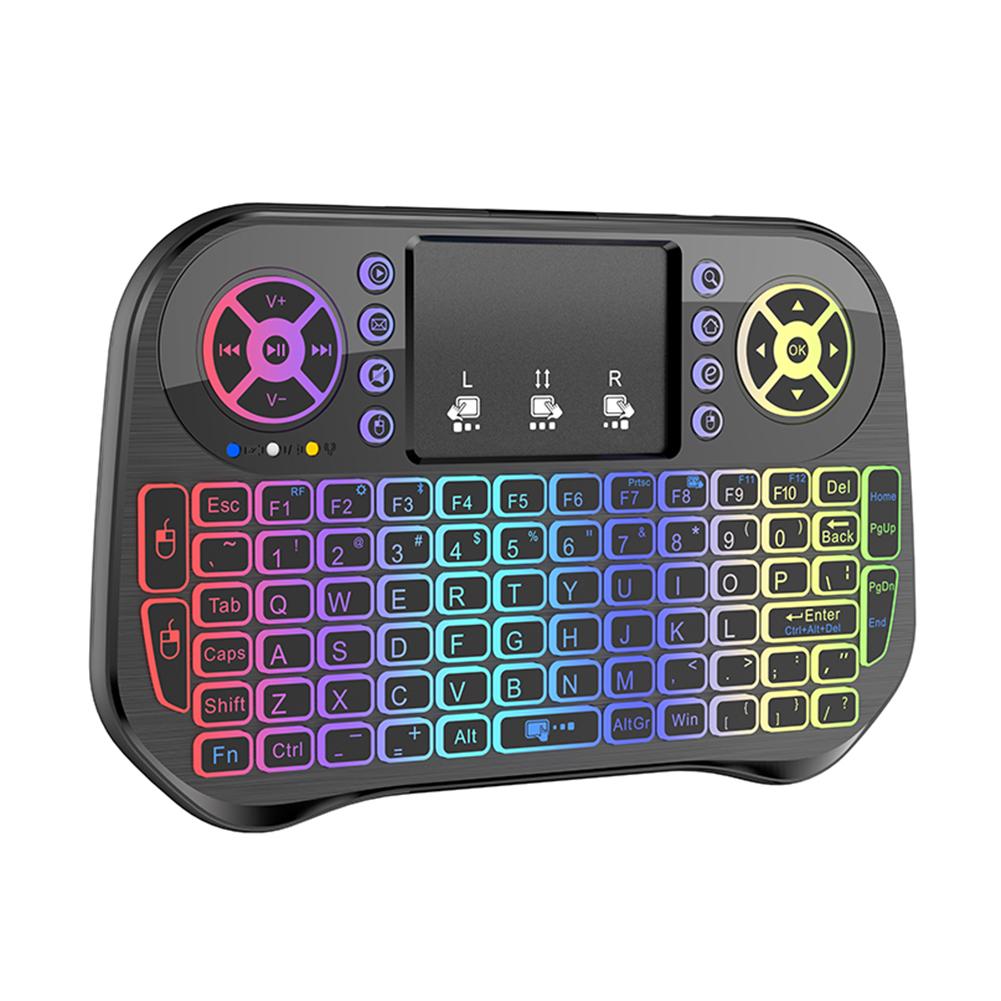 I10 Fly Mouse Touchpad 7 Color Backlit 2.4G Mini Wireless Keyboard Rechargeable Bluetooth-compatible for ANDROID/WINDOWS/ OS