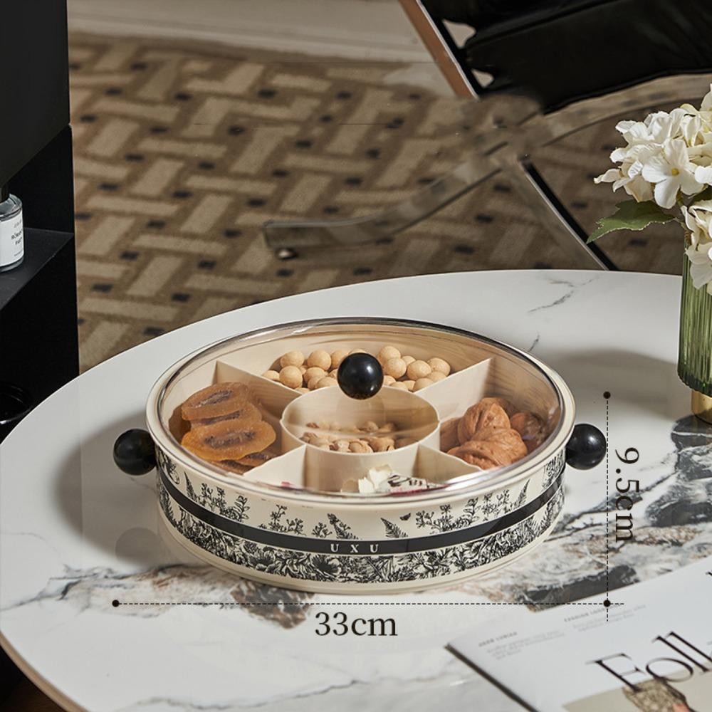 

5-Grids Fruit Tray Rotating Nuts Storage Case Durable Candy Snack Storage Box Living Room