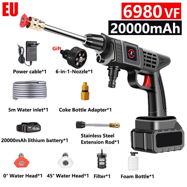30Bar Wireless High Pressure Car Wash Gun Washer Supplies Foam Generator Water Gun Spray Cleaner Car Wash for Auto Home Cleaning