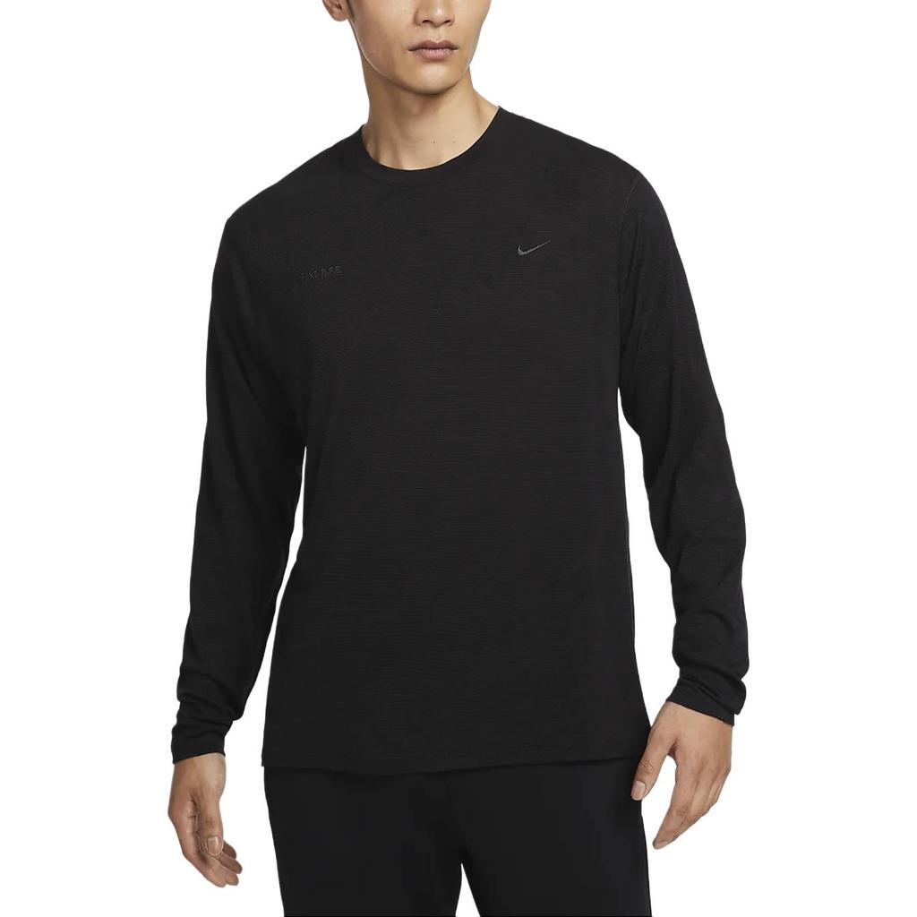Nike Dri-FIT ADV Axis Performance System Solid Color Crew Neck Quick-Dry Versatile Long Sleeve T-Shirt Men Tops Black FZ0992010
