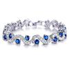 Royal Blue Crystal CZ Silver Plated Stylish Bracelet Gift for Girls Women