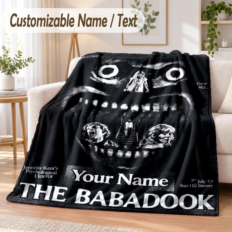 The Babadook Custom Name Flannel Throw Blanket Soft Warm for Sofa Bed Indoor Home Use