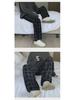 Herren Kord Plaid Lässige Weitbein Hose - Hong Kong Stil, Trendy, Locker sitzend, Gerade Bein Hose