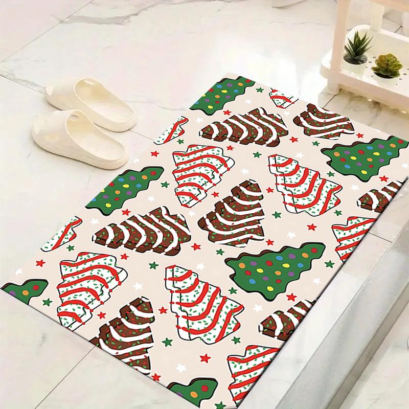 1Pc Christmas Tree Rug Office Carpet Indoor Outdoor Doormat Nonslip Soft And Comfortable Living Room Christmas Halloween Gift D91816