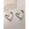 1pair Heart Shaped Hoop Earrings, Elegant Jewelry Gift For Valentine's Day, Daily Wear For Women Valentines,Mom,Mother,Mother's Day,Gift