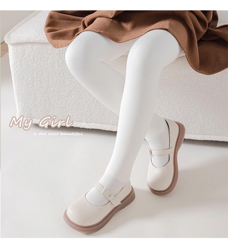 Children's Winter Fleece-Lined Cotton Leggings with Hip-Lifting Lambskin, Warm Nine-Point Design