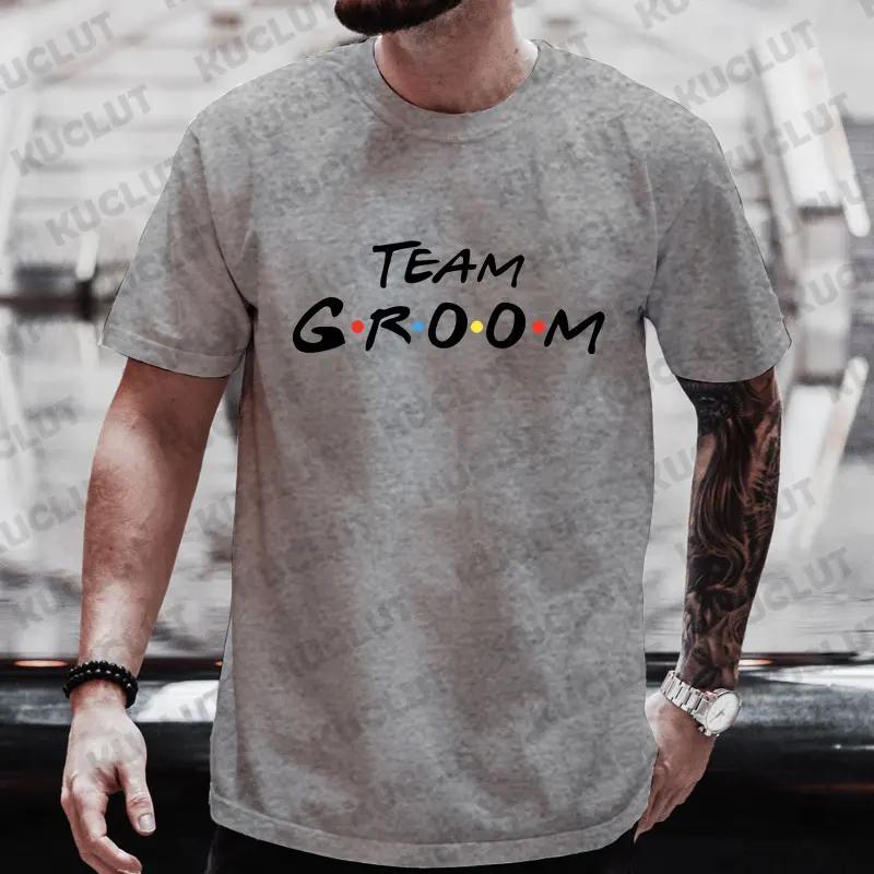 Team Groom Shirt Friends Stag Bachelor Party T-shirt Graphic Tee Husband Wedding Groomsman Clothes Male Y2k Tops Best Man Tshirt