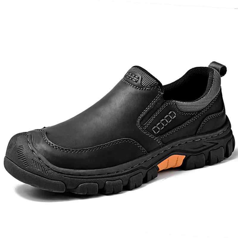 

Men s Outdoor PU Leather Hiking Shoes: Wear-resistant, Non-slip, Thick Sole Casual Footwear 44