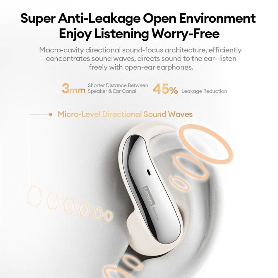 Origina Lenovo AC100 OWS Open-Type Wireless Bluetooth Earphone HIFI Sound Quality HD Call Touch Earbud Waterproof Outdoor Sports Headphone NEW