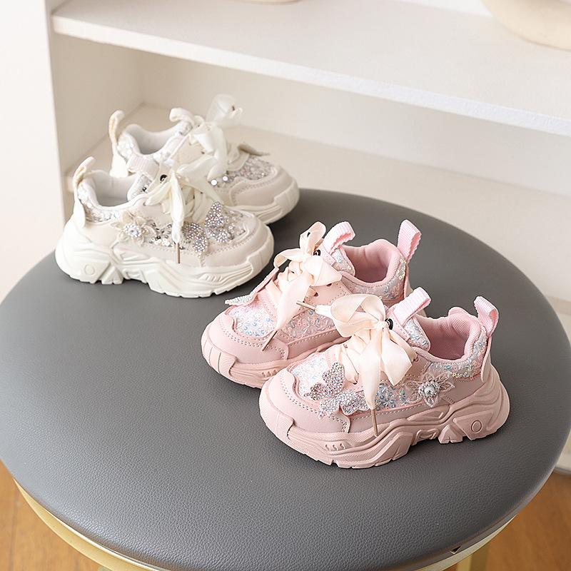 Fashion Girls Shoes Spring New Kids Sports Shoe Soft Soled Girl Casual Shoe Anti Slip Child Running Shoes Cute Girl Sports Shoe