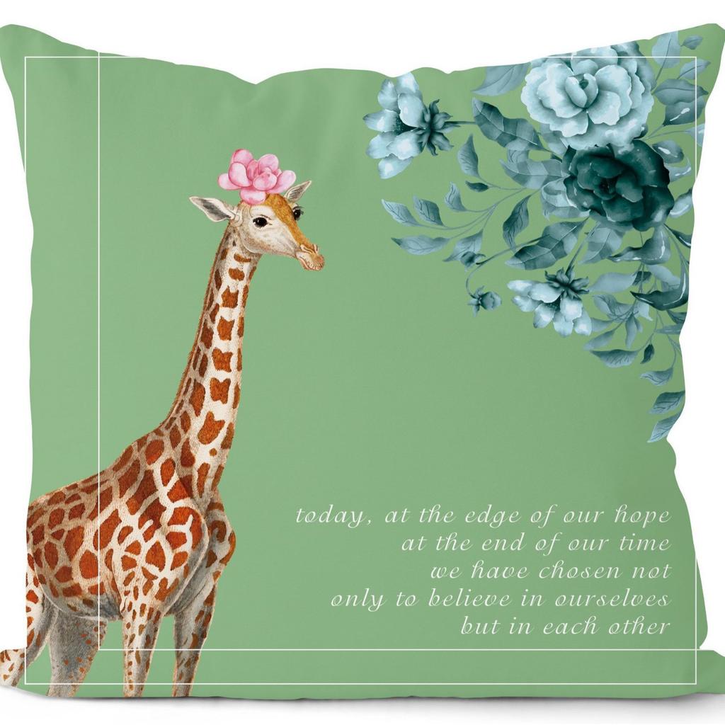 New Summer Green Small Fresh Plant Giraffe Pillowcase Home Sofa Pillowcase