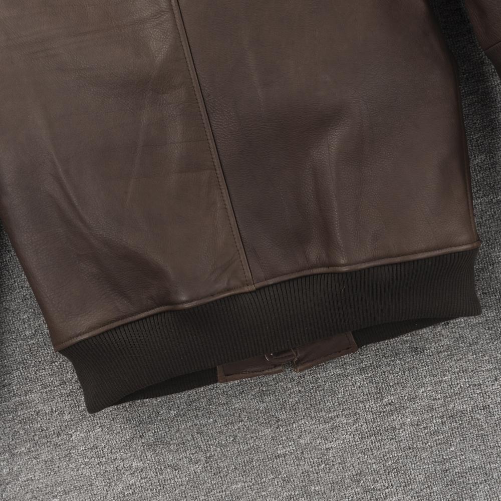 Flight Suit A2 Soft Genuine Cow Men Leather Jacket Brown Aviator Bomber Jackets Man Coat Spring Autumn