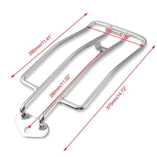 Bagageiro de Prata para Traseira de Motocicleta - Material de Ferro, Tipo Longo