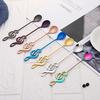 Stainless Steel Spoon Coffee Spoon Shape Music Theme Tea Mixing Spoon Small Ice Cream Dessert Spoon