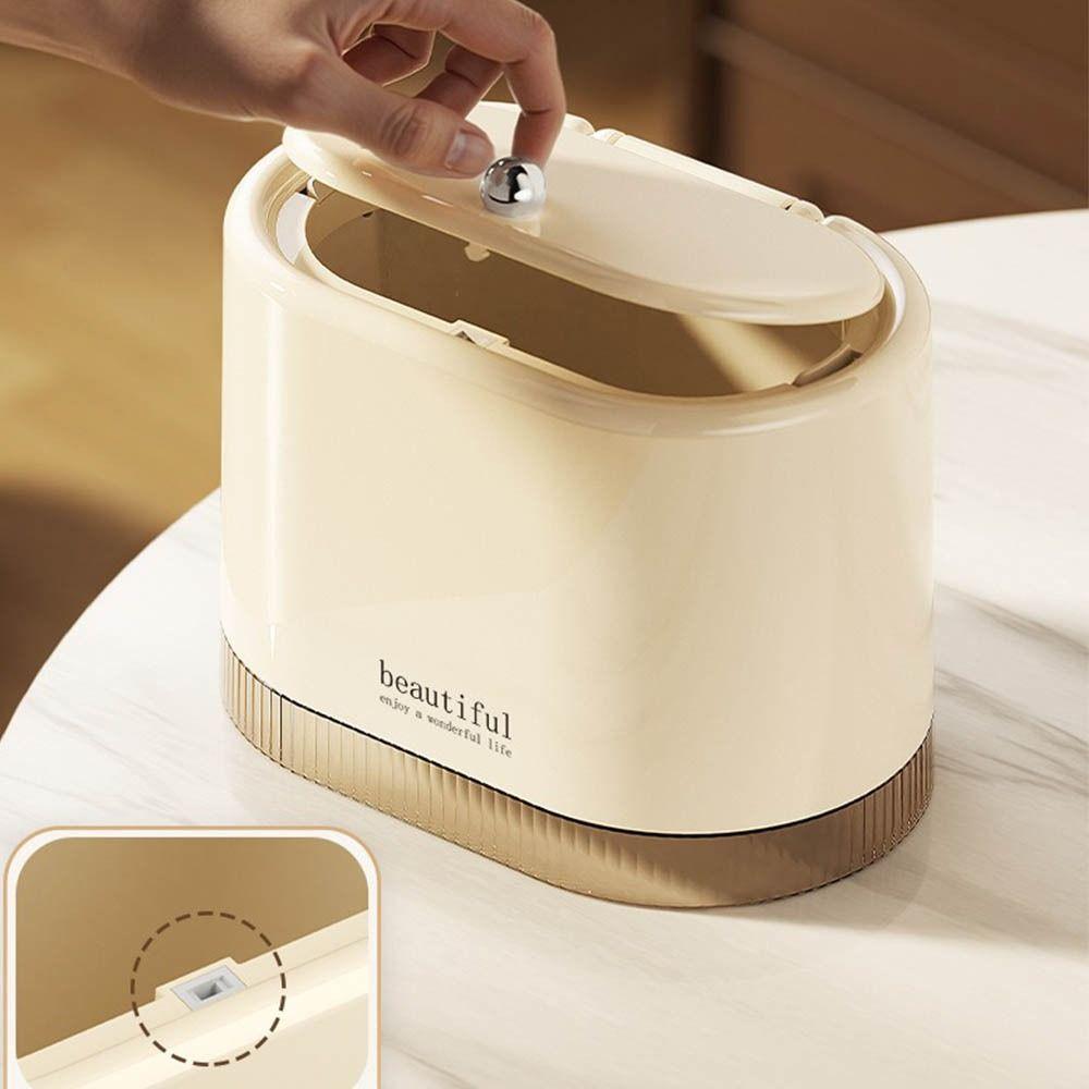 Press Style Desktop Storage Box Dustproof Desktop Trash Can Desktop Garbage Bin Desktop Ornaments