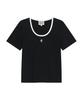 Malittepeulangsowajeobeo W Deep Neck Ringer Tee White / Black