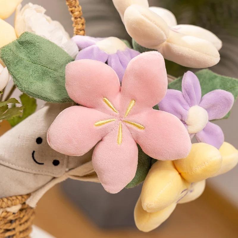 Cute Flower Plush Bouquet Doll Kawaii Stuffed Toys Girl Valentine's Day Decoration Birthday Children Christmas Gift