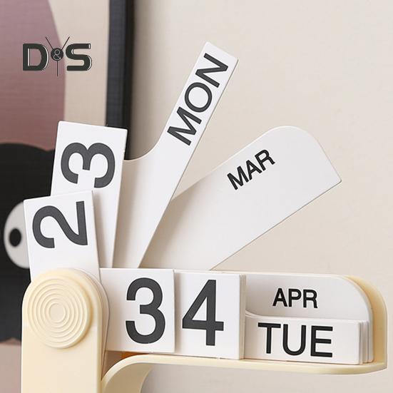 Calendário perpétuo flip 2024-2025 calendário de mesa de plástico organizador semanal mensal planejador de programação diária enfeite de mesa decoração de escritório em casa
