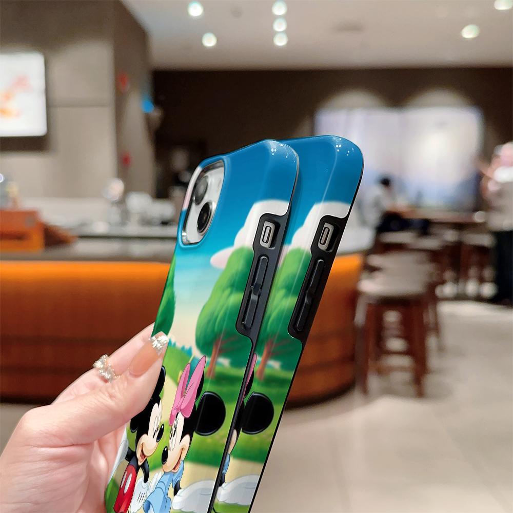 Disney phone case, double-layer protective cover, suitable for iPhone X/XS/SE/7/8/11/12/13/14/15/16/17 Pro Max Plus