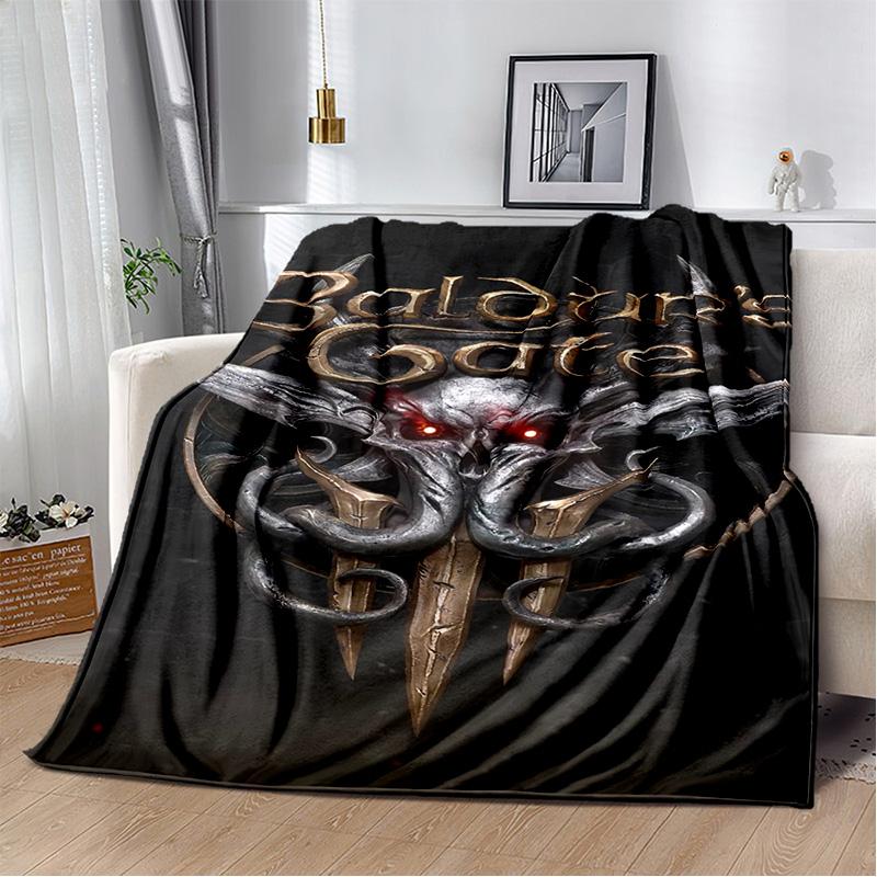 Baldur Gate3 Game Gamer Cartoon 3D Blanket,Soft Throw Blanket for Home Bedroom Bed Sofa Picnic Travel Office Cover Blanket Kids