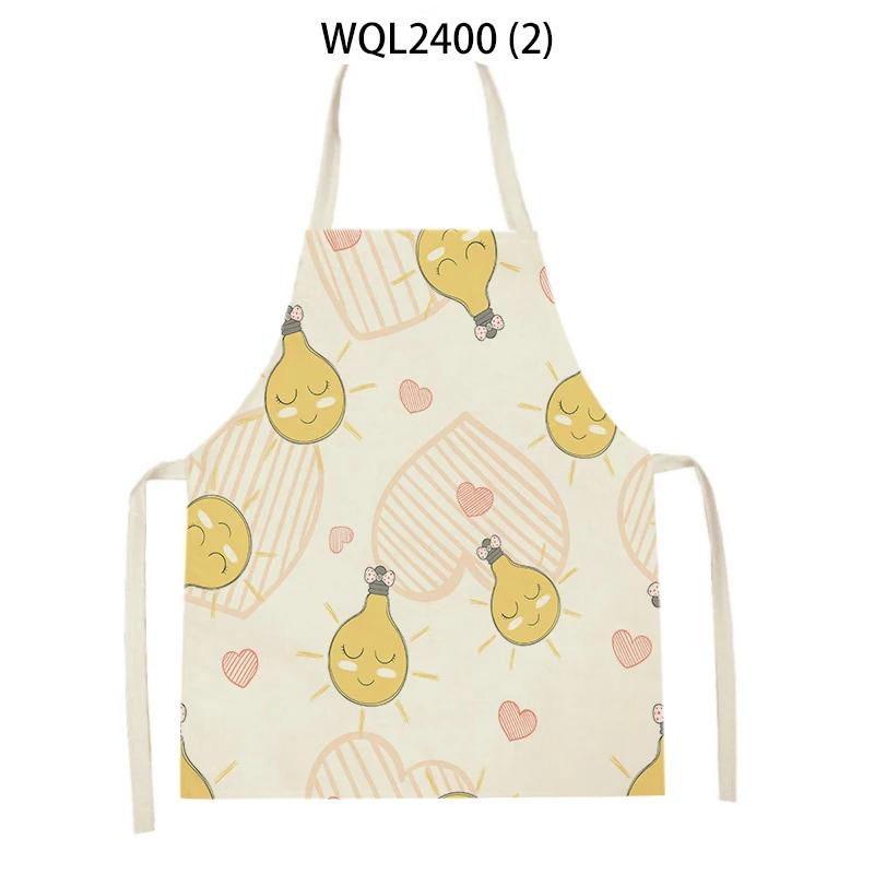 Flower Printed Sleeveless Kitchen Aprons for Women Colorful Pattern Pinafore Home Cooking Baking Waist Bib Kitchen Accessories