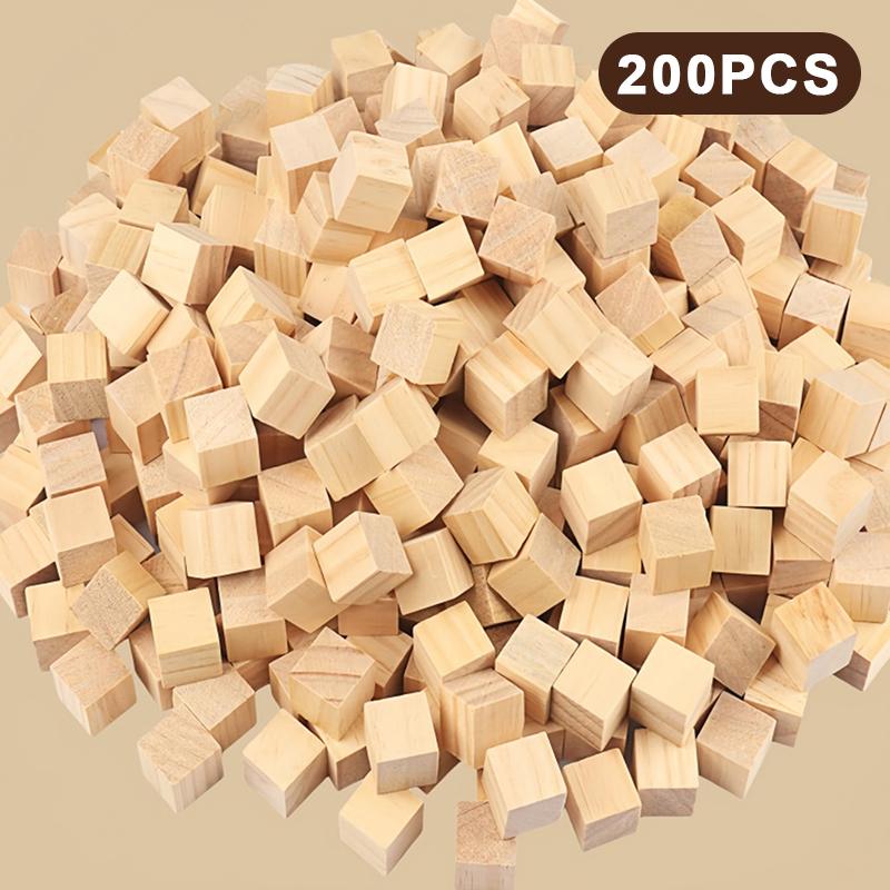 50/200/400 Stück Unfertige Leere Mini DIY Holzquadratblöcke 1cm Holz Vollwürfel Für Holzbearbeitung Handwerk Puzzle Herstellung Material