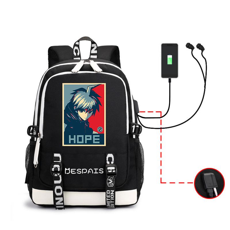 Projectile On Breaking Anime Neutral Solid Color Oxford Backpack Men'S Business Multifunctional Usb Large Capacity Backpack