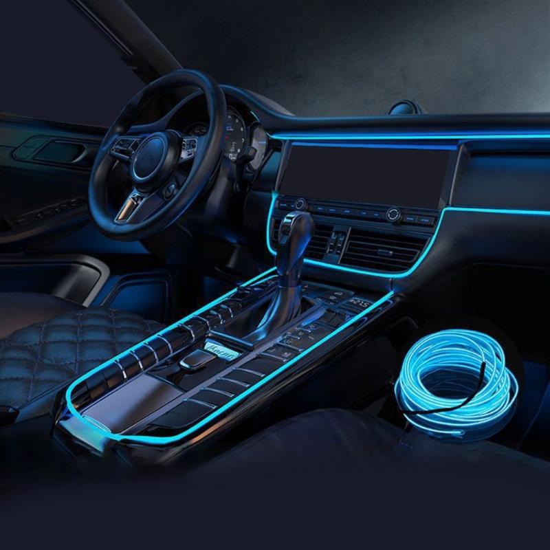 Flexible Cold Glow LED Car Ambient Lights Strips Easy Installation Energy Efficient Multicolor Mood Lighting for Driving