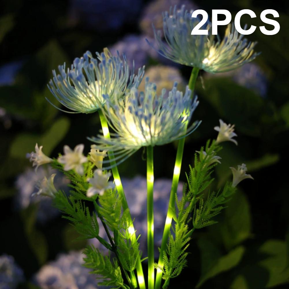 Solar-Gartenleuchten, Solar-Blumenleuchten mit leuchtenden Blumen und Stielen, Solar-LED-Außenleuchte für Gartenwege, Terrassendielen, Hofdekoration