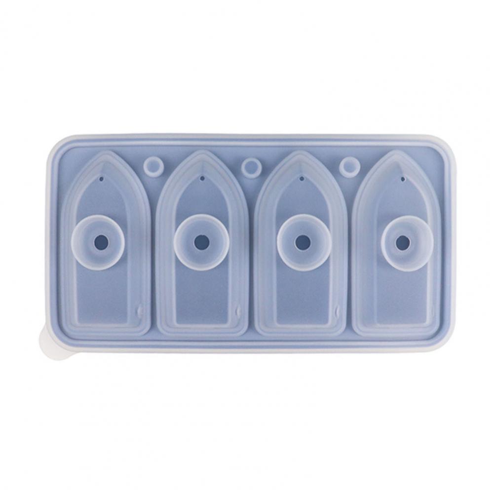 

4 полости корабль силиконовый лоток для льда с воронкообразной крышкой холодильник летний коктейль виски 3D лодка ледогенератор форма для кухни синий