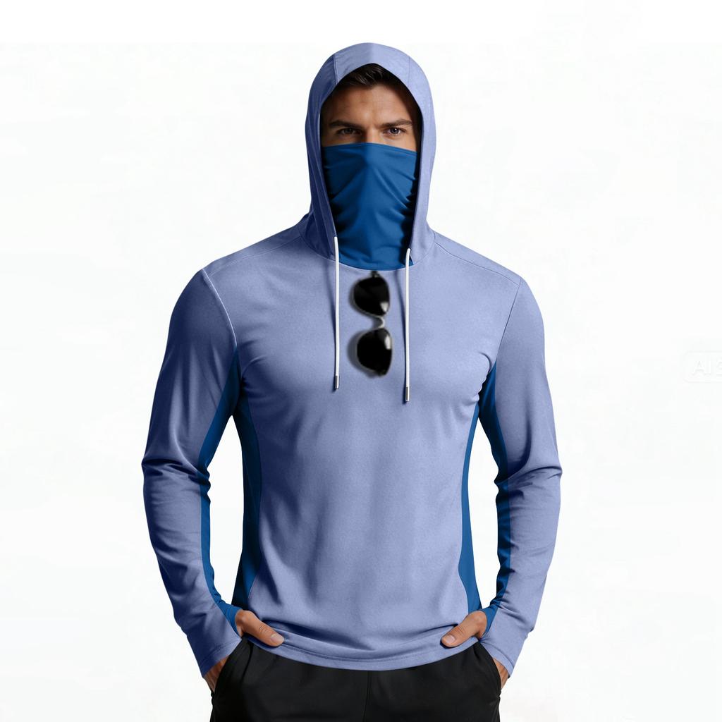 Herren Langarm Leichtes Kapuzenshirt mit Kordelzug Sportliche Passform Pullover für Outdoor-Aktivitäten und Sport