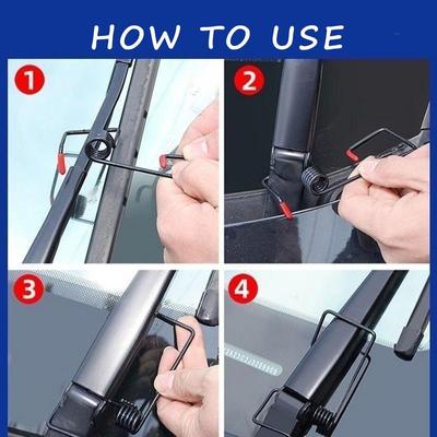 Kit de mola de pressão do braço do limpador de para-brisa de carro, conjunto de mola de reforço do braço do limpador de para-brisa de metal, acessórios para carro