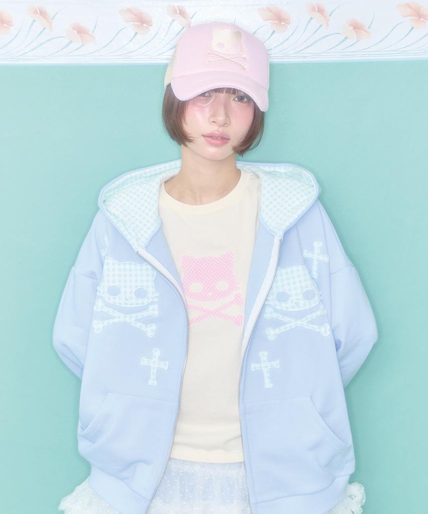 Syakili Kiri Skull Trucker Cap (Pink)